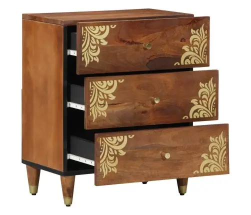 Nakts Skapītis Medus Brūna 50 X 33 X 62 Cm Mango Masīvkoks Vidaxl