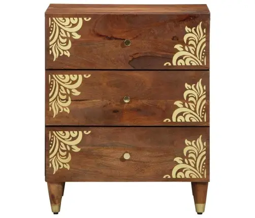 Nakts Skapītis Medus Brūna 50 X 33 X 62 Cm Mango Masīvkoks Vidaxl