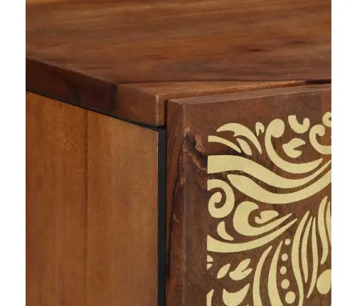 Seinekapp Uksega Meepruun 38 X 33 X 48 Cm Tugev Mango Puu