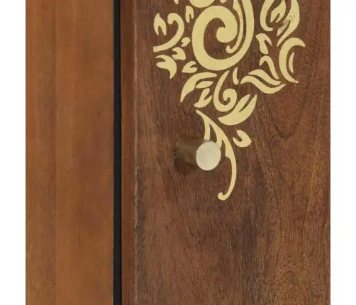 Seinekapp Uksega Meepruun 38 X 33 X 48 Cm Tugev Mango Puu