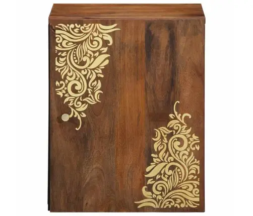 Seinekapp Uksega Meepruun 38 X 33 X 48 Cm Tugev Mango Puu