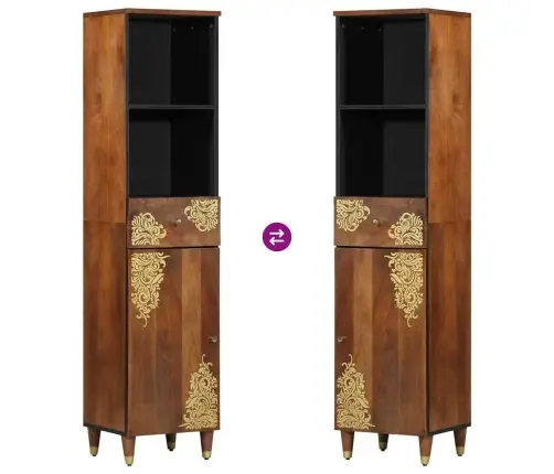 Puse Medus Brūna 38 X 33.5 X 160 Cm Mango Masīvkoks Vidaxl