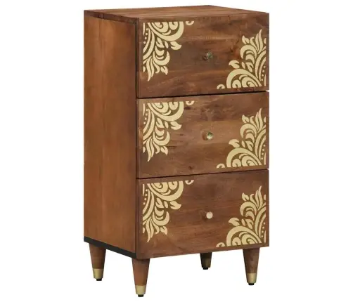 Kabalas Su Stalčių Ruda 40 X 33 X 75 Cm Kietas Mango Medis