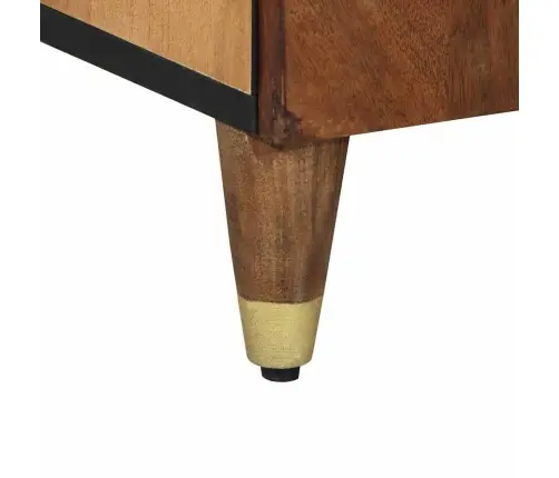 Puse Ar Plauktu Brūna 60 X 33.5 X 75 Cm Mango Masīvkoks Vidaxl