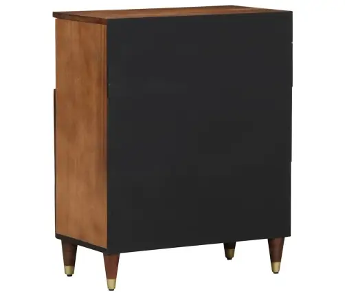 Puse Ar Plauktu Brūna 60 X 33.5 X 75 Cm Mango Masīvkoks Vidaxl