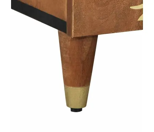 Puse Ar Plauktu Brūna 90 X 33.5 X 75 Cm Mango Masīvkoks Vidaxl