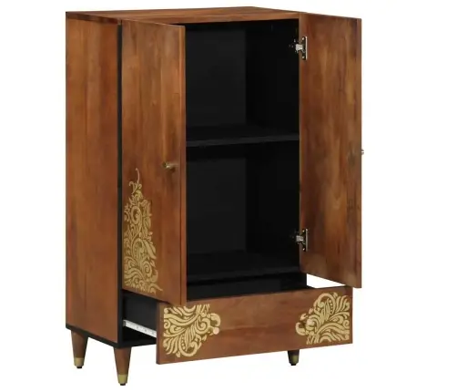 Aukštas Spintelė Ruda 60 X 33 X 100 Cm Kietas Mango Medis