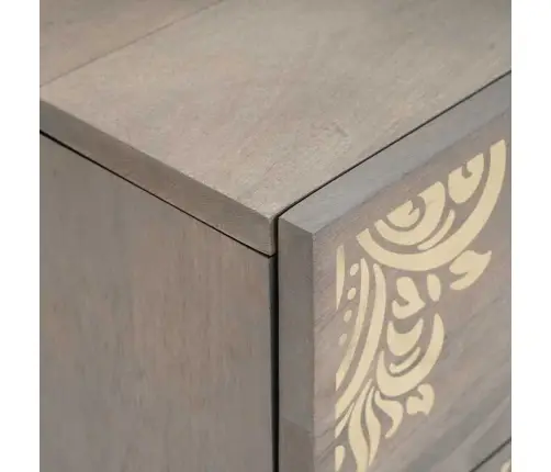 Nakts Skapītis 2 Pcs Pelēka 40 X 33 X 46 Cm Mango Masīvkoks Vidaxl