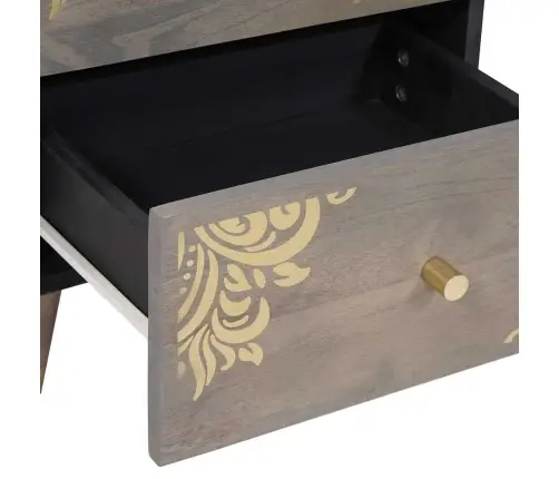 Nakts Skapītis 2 Pcs Pelēka 40 X 33 X 46 Cm Mango Masīvkoks Vidaxl