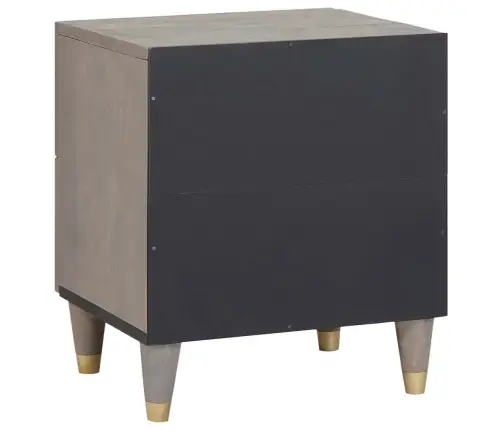 Nakts Skapītis 2 Pcs Pelēka 40 X 33 X 46 Cm Mango Masīvkoks Vidaxl