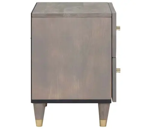 Nakts Skapītis 2 Pcs Pelēka 40 X 33 X 46 Cm Mango Masīvkoks Vidaxl