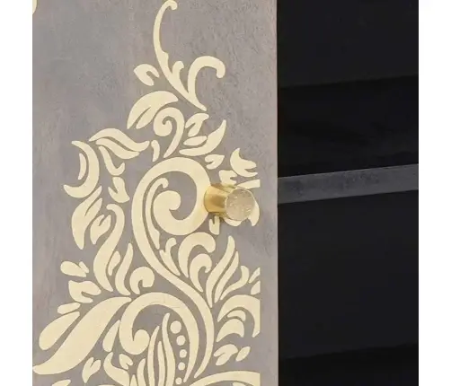 Televizora Skapīša Ar Durvīm Pelēks Un Zelts 105 X 33.5 X 46 Cm Vidaxl