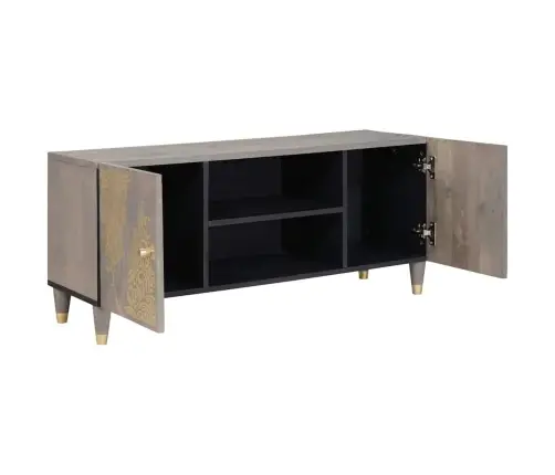Televizora Skapīša Ar Durvīm Pelēks Un Zelts 105 X 33.5 X 46 Cm Vidaxl