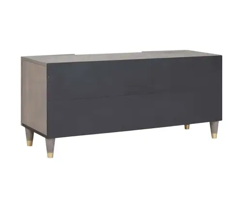 Televizora Skapīša Ar Durvīm Pelēks Un Zelts 105 X 33.5 X 46 Cm Vidaxl