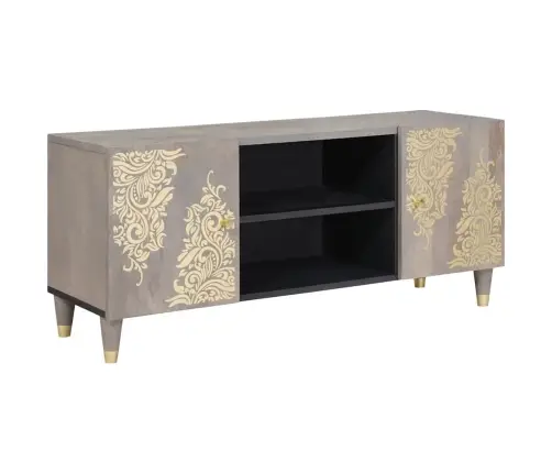 Televizora Skapīša Ar Durvīm Pelēks Un Zelts 105 X 33.5 X 46 Cm Vidaxl