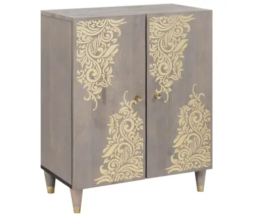 Kabalas Pilkas Ir Auksinis 60 X 33 X 75 Cm Kietas Mango Medis