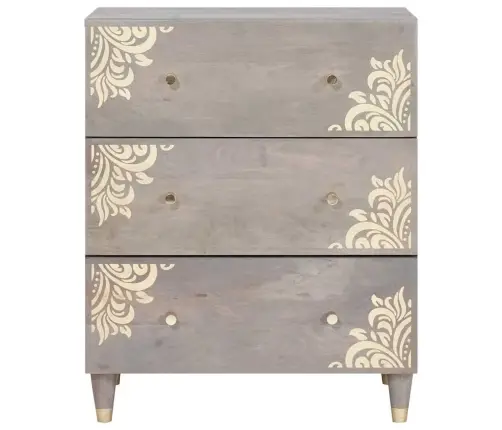 Puse Pelēks Un Zelts 60 X 33.5 X 75 Cm Mango Masīvkoks Vidaxl