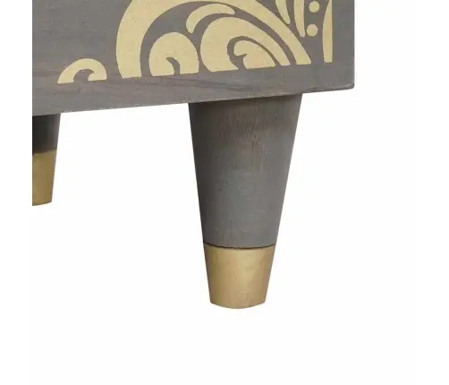 Nakts Skapītis Pelēka 40 X 33 X 46 Cm Mango Masīvkoks Vidaxl