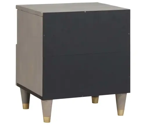 Nakts Skapītis Pelēka 40 X 33 X 46 Cm Mango Masīvkoks Vidaxl