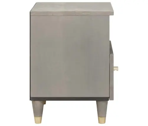 Nakts Skapītis Pelēka 40 X 33 X 46 Cm Mango Masīvkoks Vidaxl