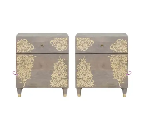 Šalia Lovos Spintelė Su Stalčių Pilka 50 X 33 X 60 Cm