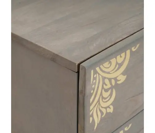 Nakts Skapītis Pelēka 50 X 33 X 62 Cm Mango Masīvkoks Vidaxl