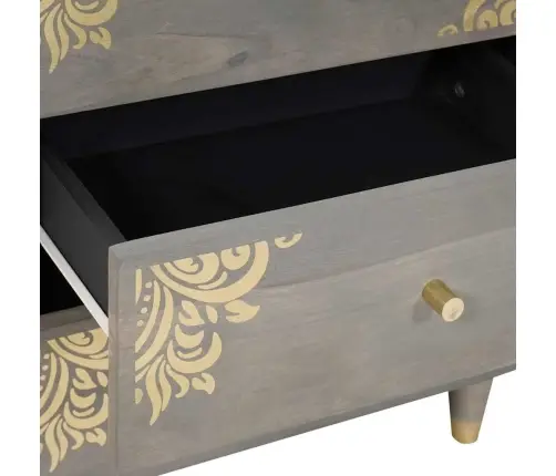 Nakts Skapītis Pelēka 50 X 33 X 62 Cm Mango Masīvkoks Vidaxl