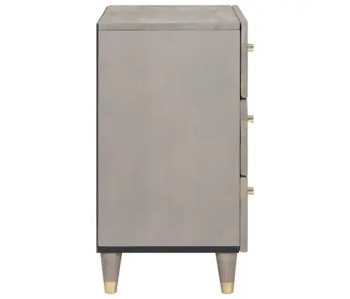 Nakts Skapītis Pelēka 50 X 33 X 62 Cm Mango Masīvkoks Vidaxl