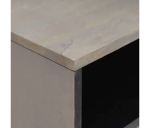 Nakts Skapītis Pelēka 50 X 33 X 62 Cm Mango Masīvkoks Vidaxl