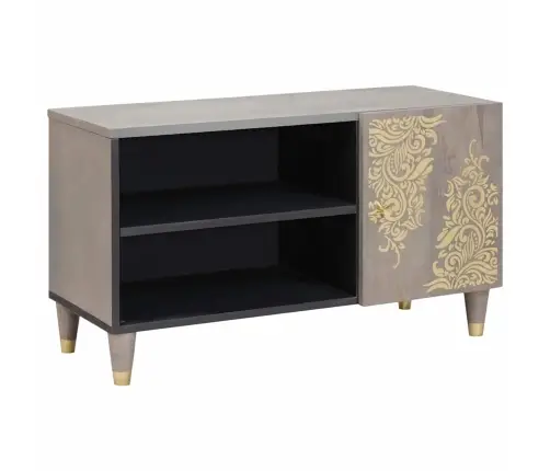 Televizoriaus Spintelė Pilka 80 X 33 X 46 Cm Kietas Mango Medis