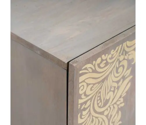 Kõide Riiuliga Hall Ja Kuldne 40 X 33 X 75 Cm Tugev Mango Puu