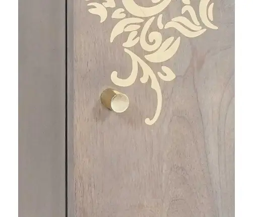 Kõide Riiuliga Hall Ja Kuldne 40 X 33 X 75 Cm Tugev Mango Puu