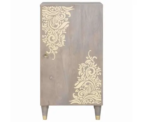 Kõide Riiuliga Hall Ja Kuldne 40 X 33 X 75 Cm Tugev Mango Puu