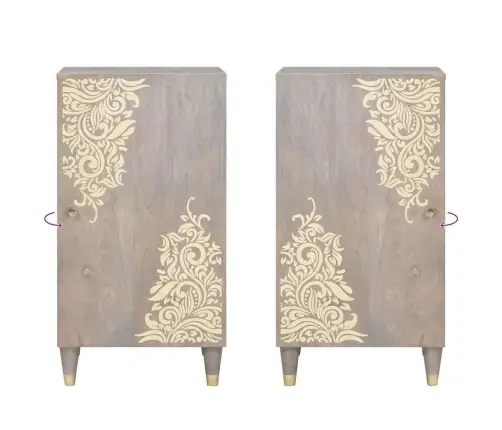 Kõide Riiuliga Hall Ja Kuldne 40 X 33 X 75 Cm Tugev Mango Puu