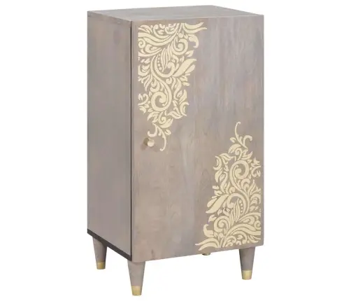 Kõide Riiuliga Hall Ja Kuldne 40 X 33 X 75 Cm Tugev Mango Puu