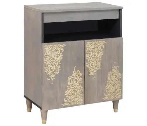 Kabalas Pilkas Ir Auksinis 60 X 33 X 75 Cm Kietas Mango Medis