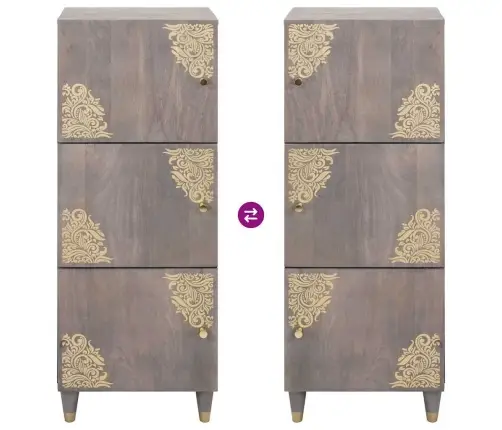 Kõrgushein Hall Ja Kuldne 40 X 33 X 110 Cm Tugev Mango Puu