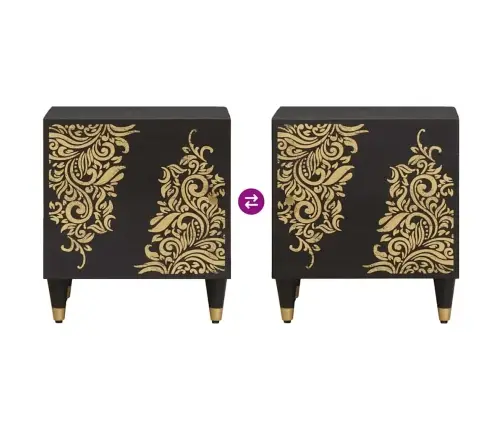 Naktinis Staliukas Su Durelėmis Juoda 40 X 33 X 46 Cm