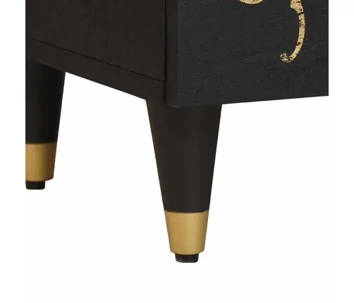 Naktinis Staliukas Su Durelėmis 2 Pcs Juoda 40 X 33 X 46 Cm