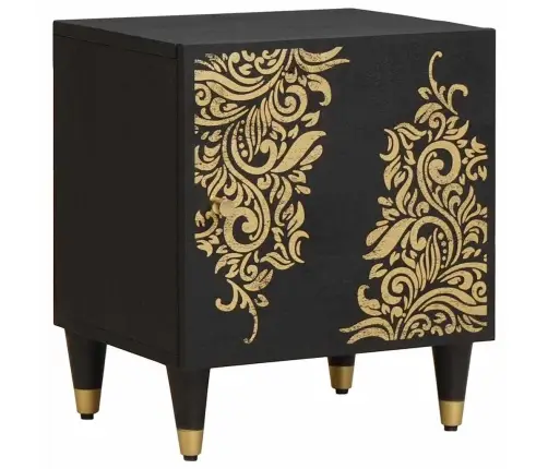 Naktinis Staliukas Su Durelėmis 2 Pcs Juoda 40 X 33 X 46 Cm