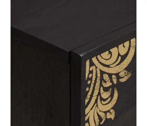 Šalia Lovos Spintelė Su Stalčių 2 Pcs Juoda 40 X 33 X 46 Cm