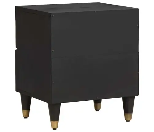 Šalia Lovos Spintelė Su Stalčių 2 Pcs Juoda 40 X 33 X 46 Cm