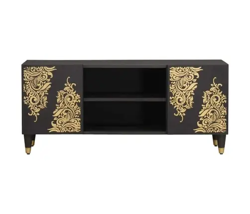 Televizora Skapīša Melna 105 X 33 X 46 Cm Cieta Mango Koksne Vidaxl