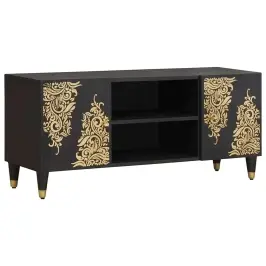 Televizora Skapīša Melna 105 X 33 X 46 Cm Cieta Mango Koksne Vidaxl