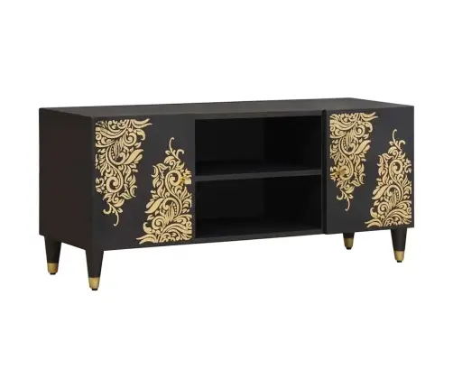 Televizora Skapīša Melna 105 X 33 X 46 Cm Cieta Mango Koksne Vidaxl