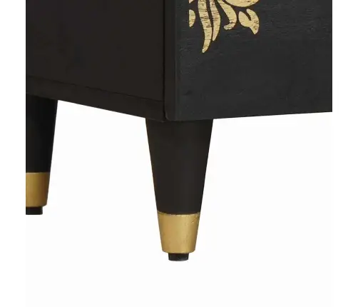 Televizora Skapīša Melna 70 X 33 X 46 Cm Cieta Mango Koksne Vidaxl