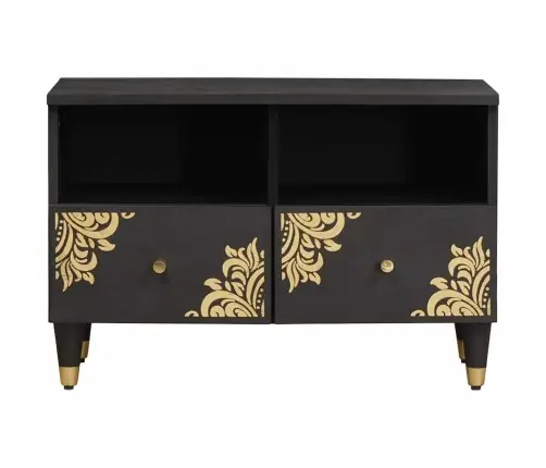 Televizora Skapīša Melna 70 X 33 X 46 Cm Cieta Mango Koksne Vidaxl