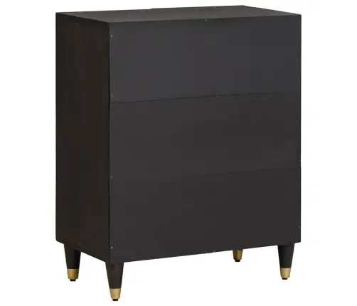 Puse Melna 60 X 33 X 75 Cm Cieta Mango Koksne Vidaxl