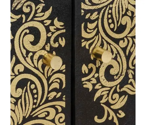 Kafijas Galdiņš Melna 80 X 50 X 40 Cm Cieta Mango Koksne Vidaxl