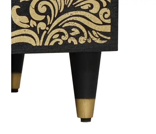 Kafijas Galdiņš Melna 80 X 50 X 40 Cm Cieta Mango Koksne Vidaxl